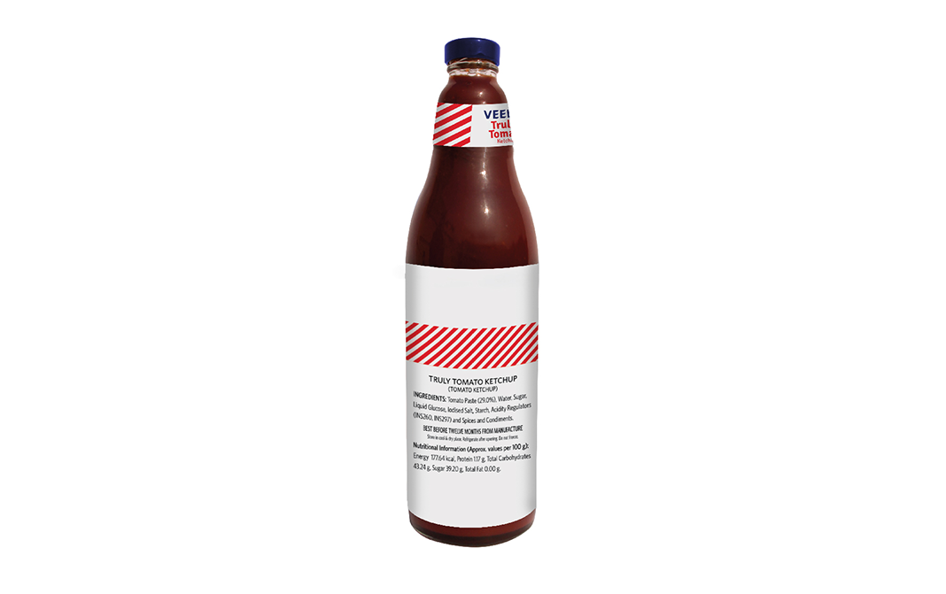 Veeba Truly Tomato Ketchup   Glass Bottle  1 kilogram